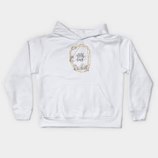 Gold frame and lettering with love Kids Hoodie
